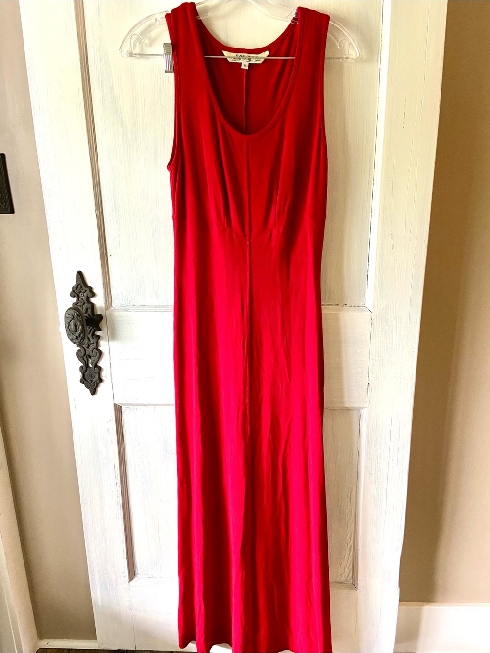 Vintage Guess Sleeveless Bright Red Maxi Dress